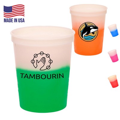 16 oz. USA Made Two-Tone Color Changing Stadium Cups BPA Free